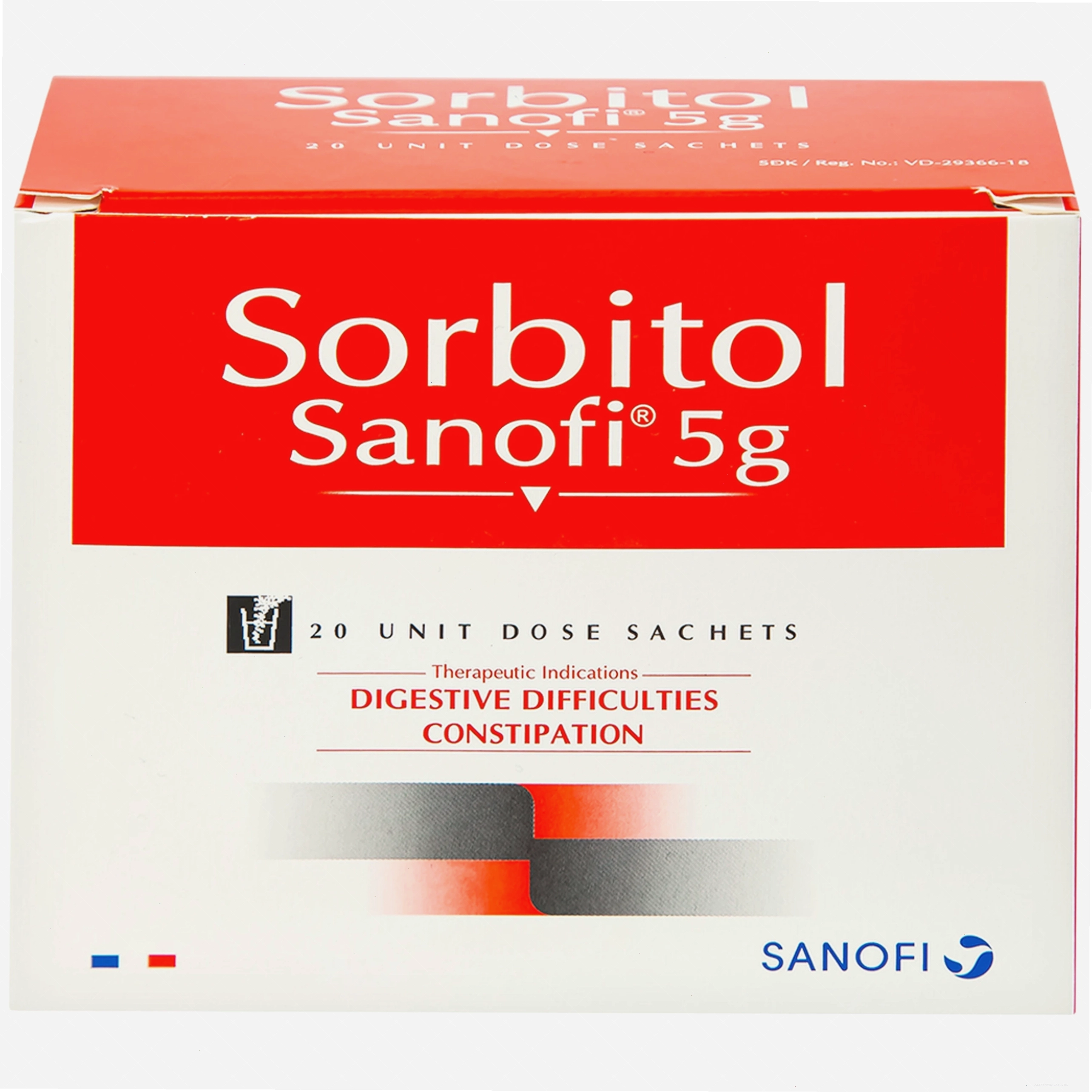 Bao bì sản phẩm Sorbitol 5g Sanofi