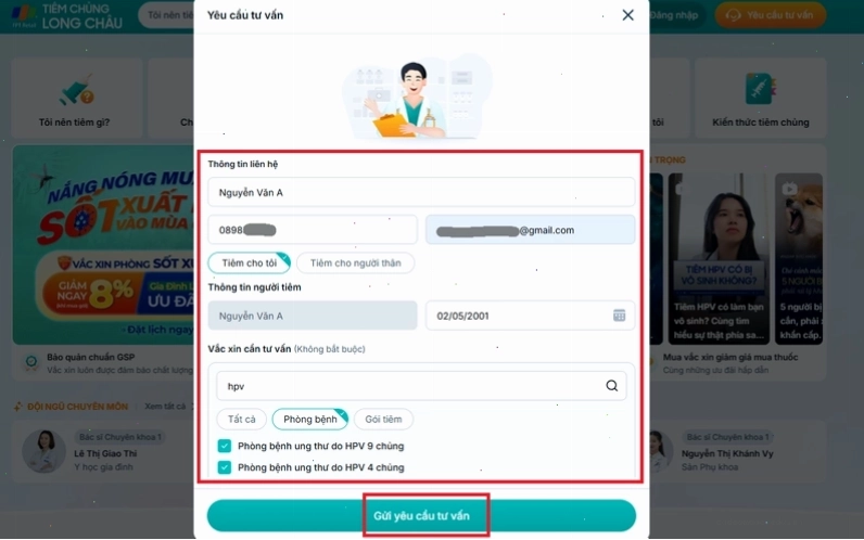 Biểu đồ so sánh các loại vắc xin HPV và phạm vi bảo vệ
