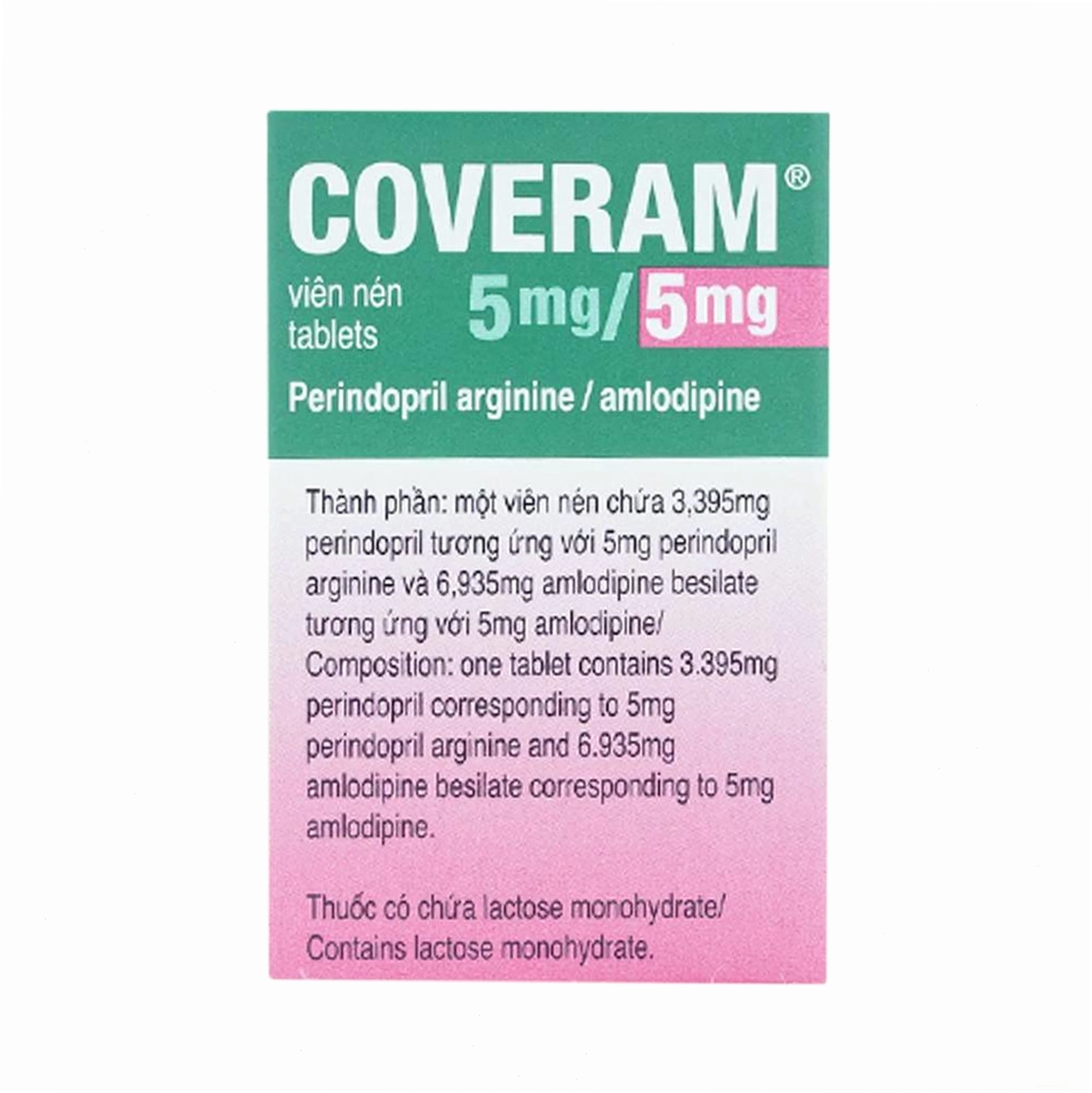 Cận cảnh hộp thuốc Coveram 5mg/5mg Servier