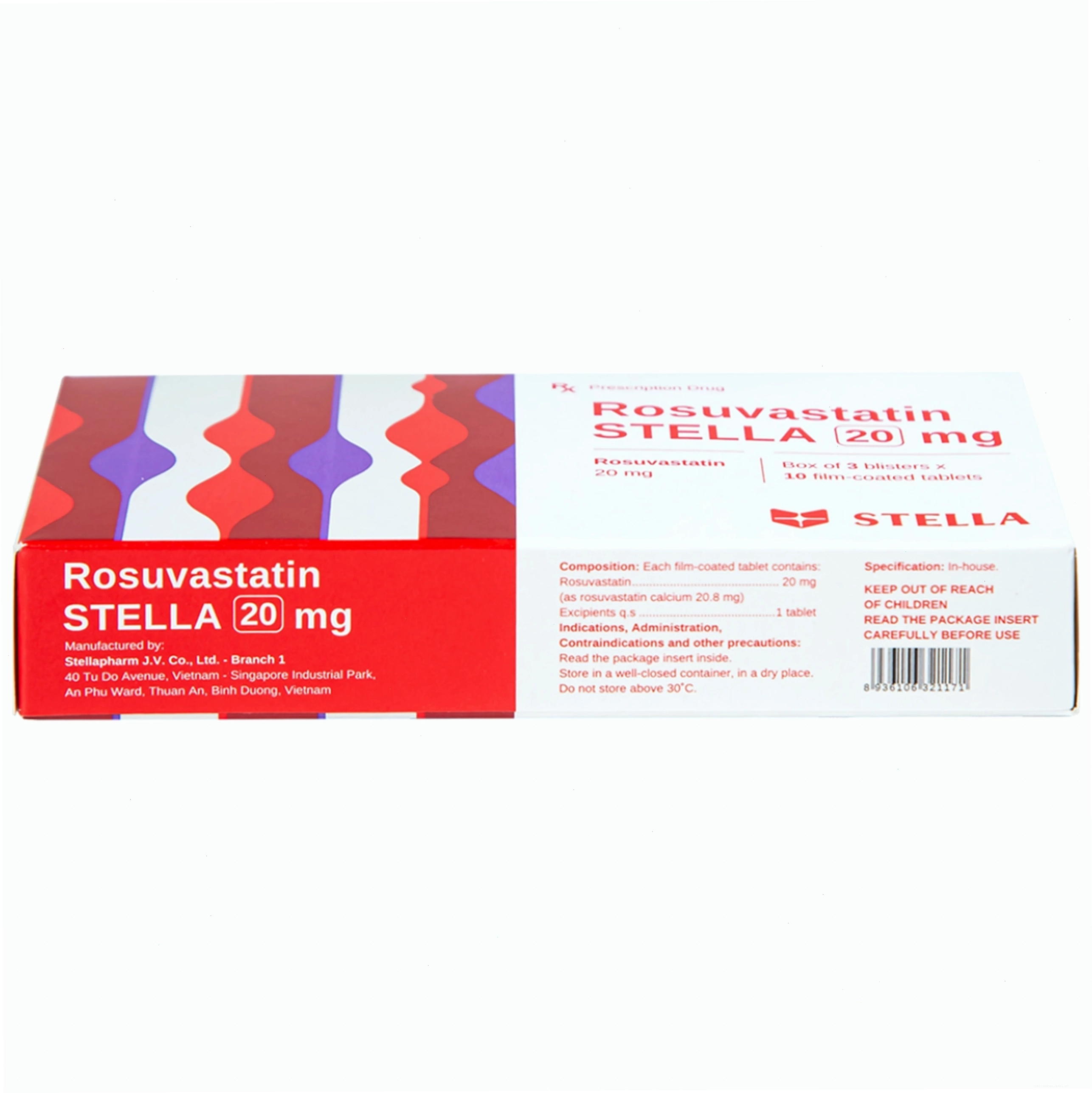 Cận cảnh vỉ thuốc Rosuvastatin Stada 20mg