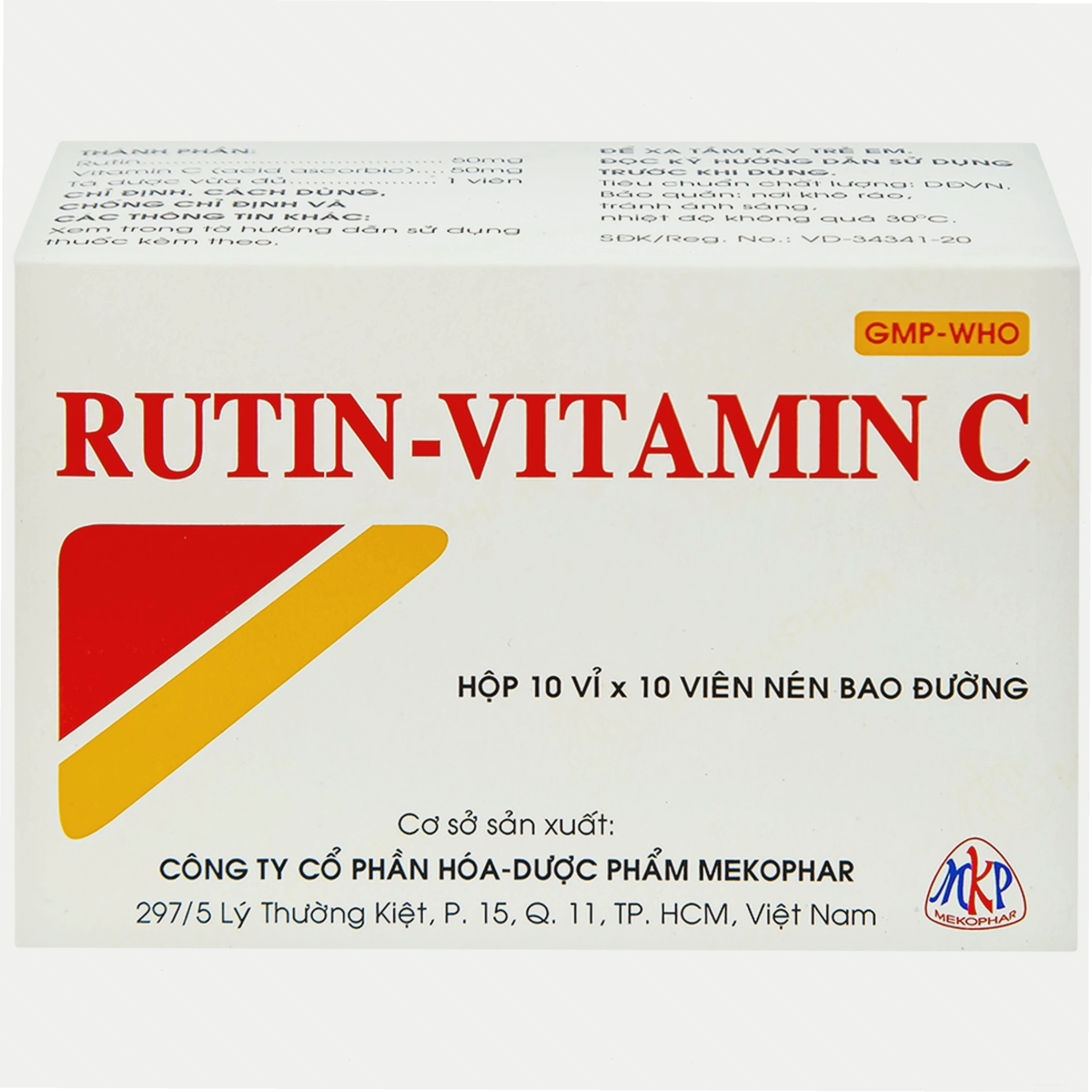 Chi tiết sản phẩm thuốc Rutin-Vitamin C Mekophar