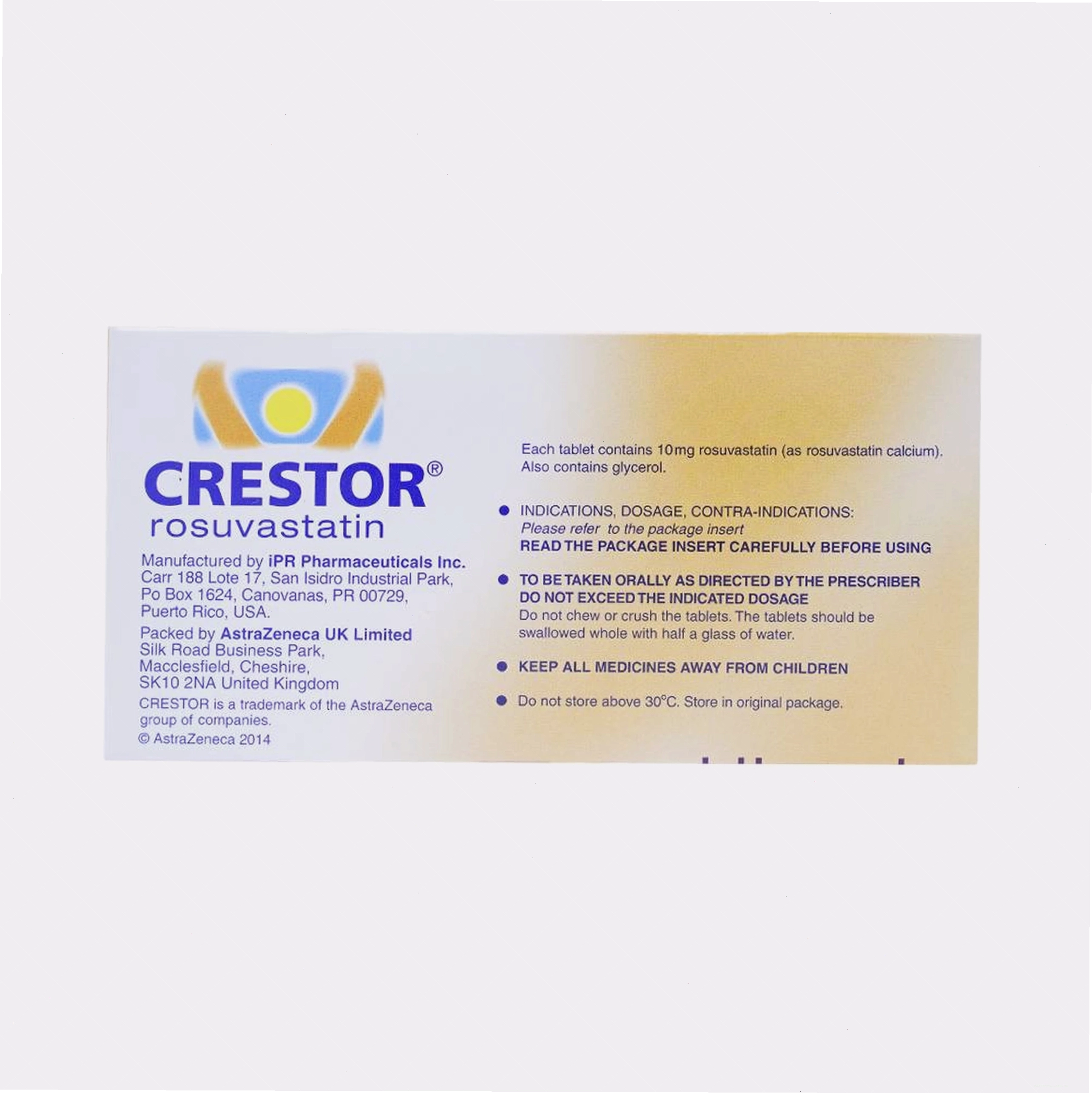 Chi tiết thành phần thuốc Crestor 10mg