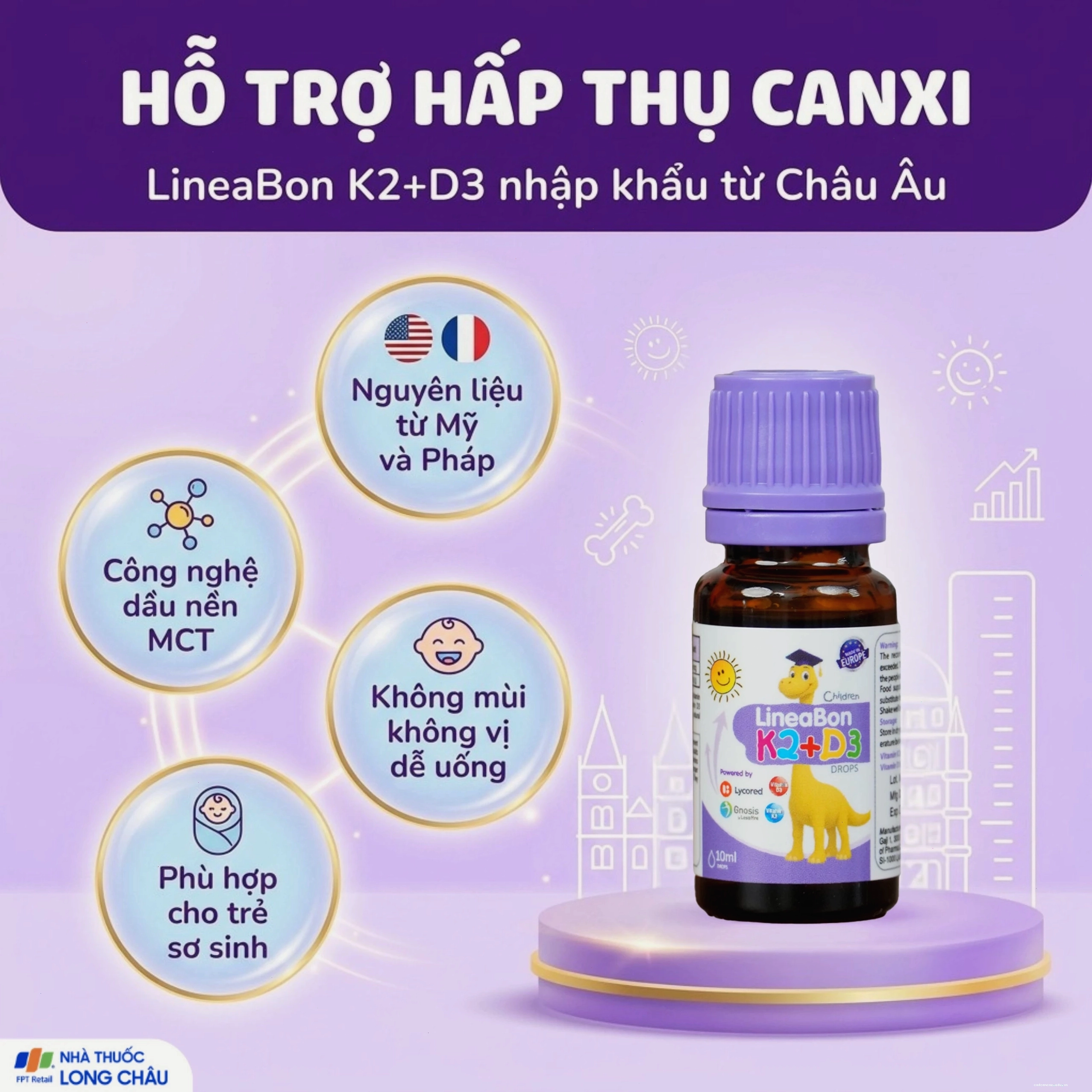 Chi tiết thành phần trong sản phẩm LineaBon D3 K2
