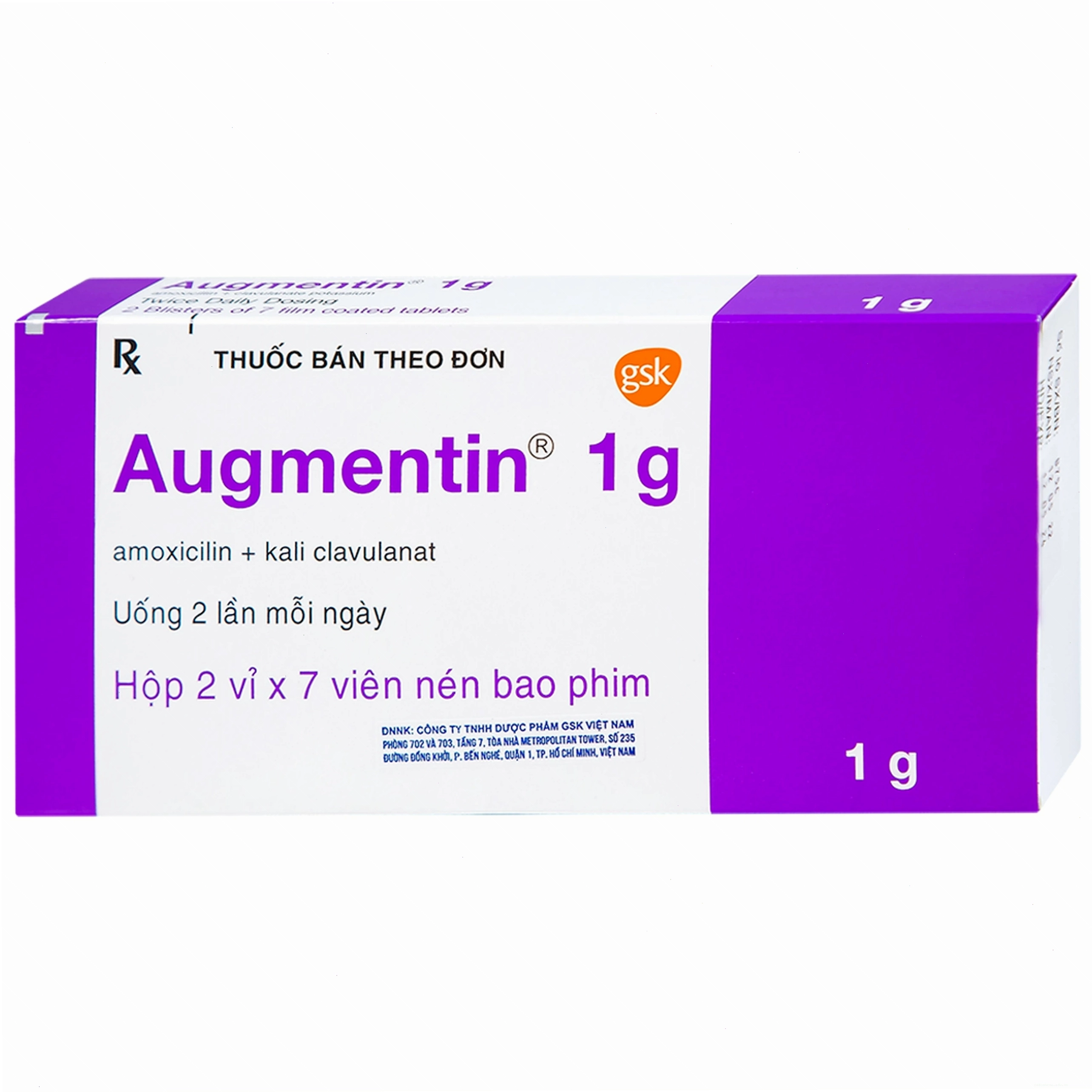 Chi tiết thuốc Augmentin 1g