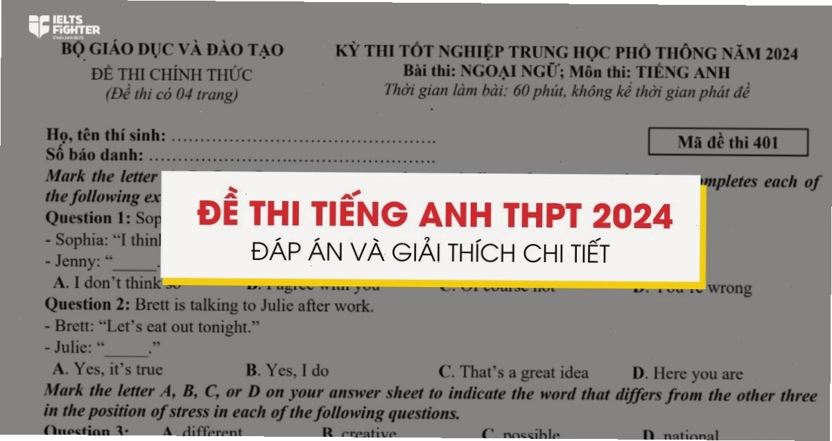 Đề thi tiếng Anh THPT 2024 có liên quan đến kiến thức cơ bản