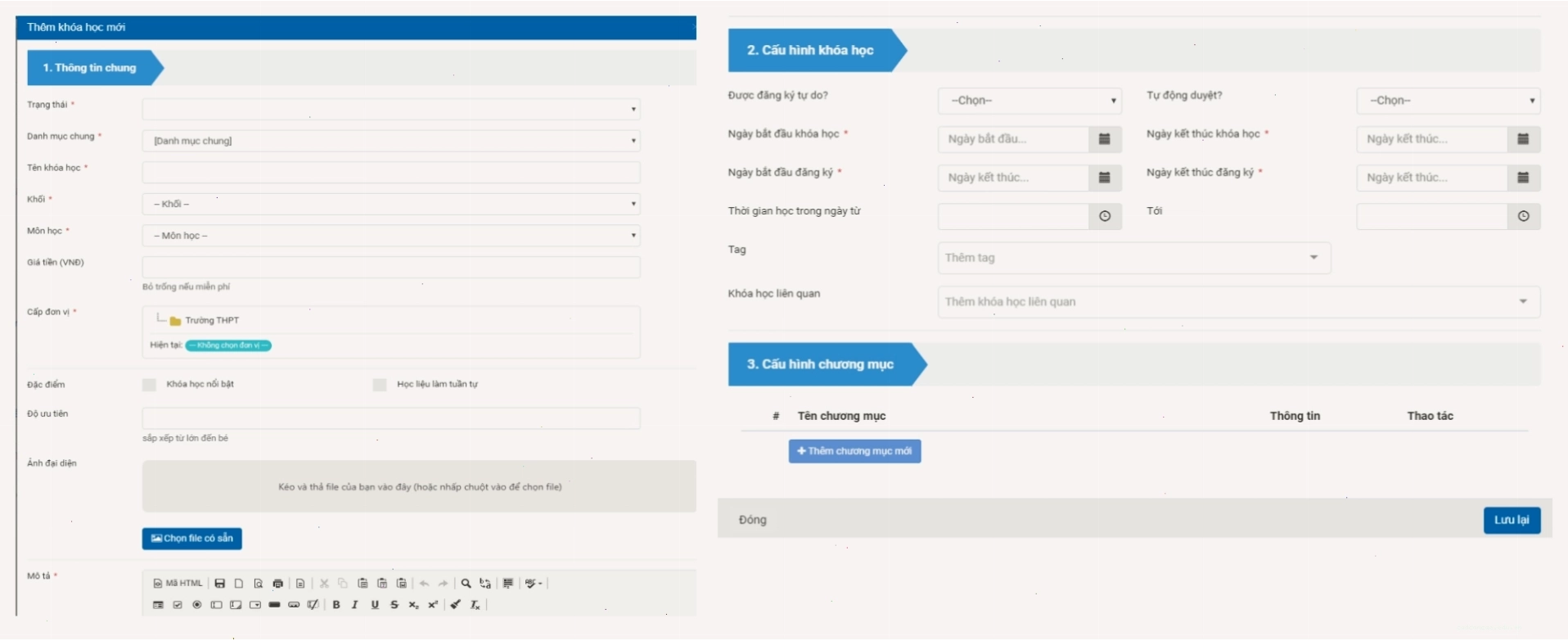 Giao diện chính của ứng dụng vnEdu LMS