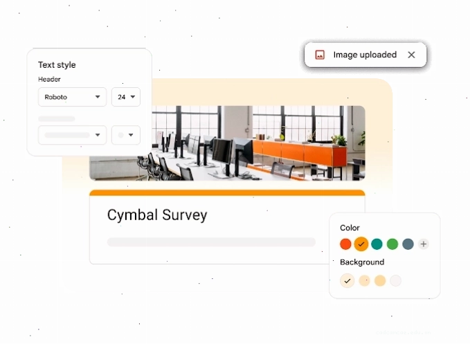 Giao diện Google Forms hiển thị các tùy chọn tùy chỉnh kiểu dáng cho biểu mẫu