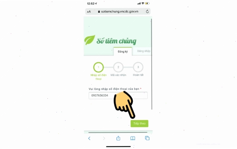 Giao diện ứng dụng Sổ tiêm chủng gia đình trên điện thoại di động