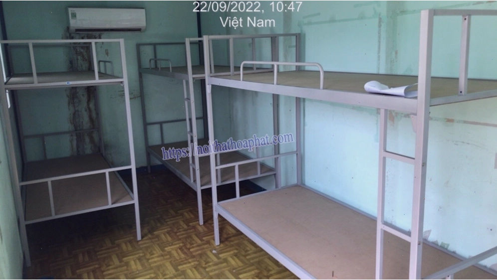 Hình ảnh thực tế giường tầng sắt Hòa Phát GT40 với kiểu dáng chắc chắn