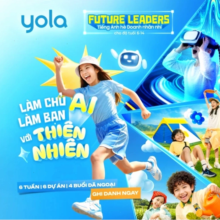Hình ảnh vui tươi của các bạn trẻ tham gia khóa học hè tại Yola