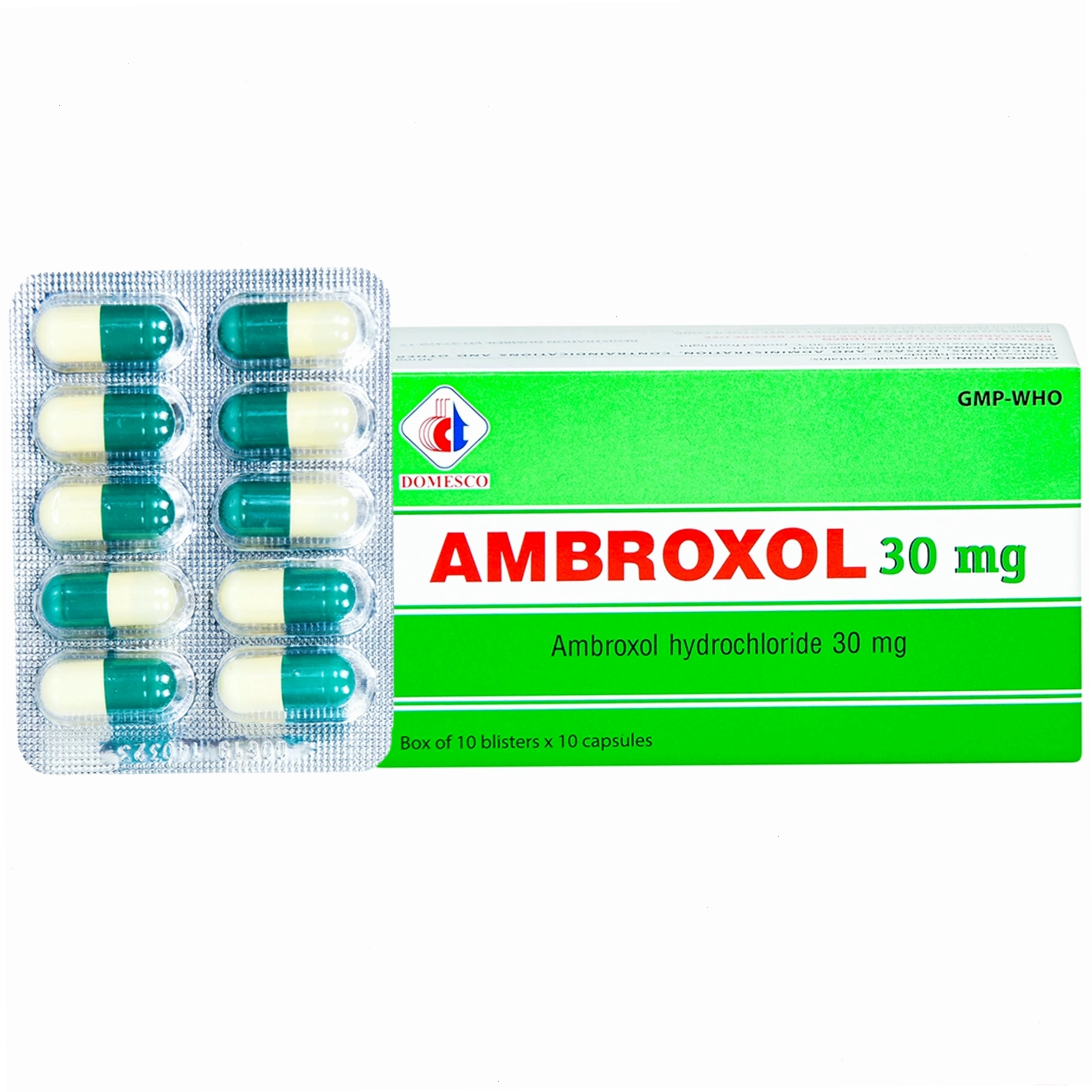 Hộp thuốc Ambroxol 30mg Domesco