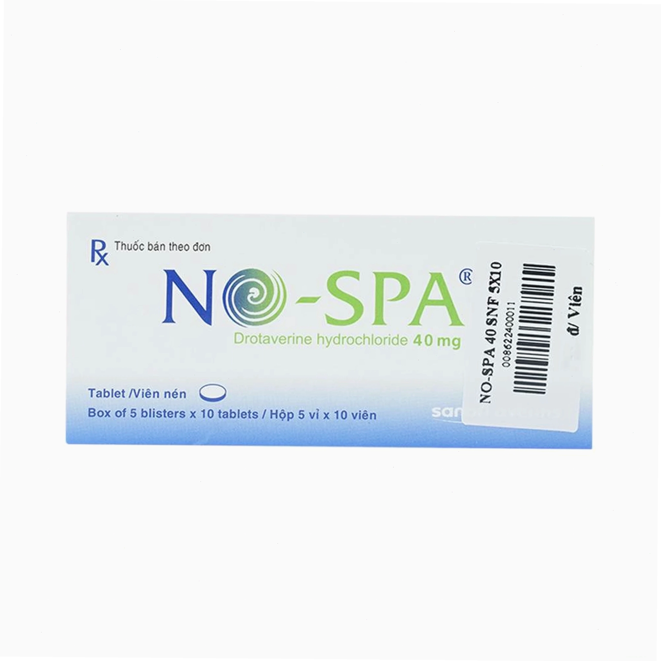 Hộp thuốc No-spa 40mg Sanofi