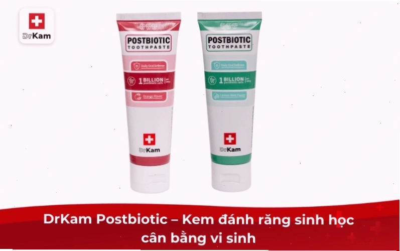 Kem đánh răng sinh học DrKam Postbiotic