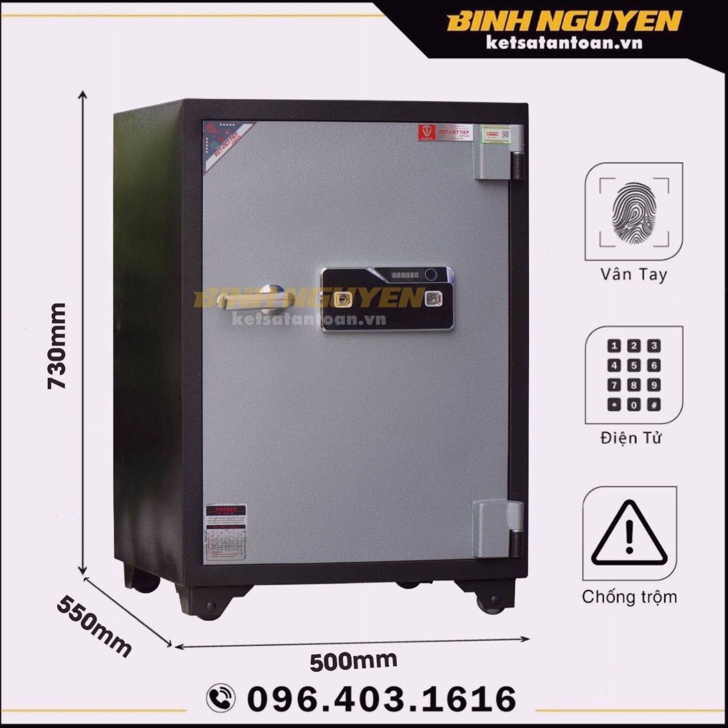 Két sắt Việt Tiệp KV100 khóa vân tay điện tử