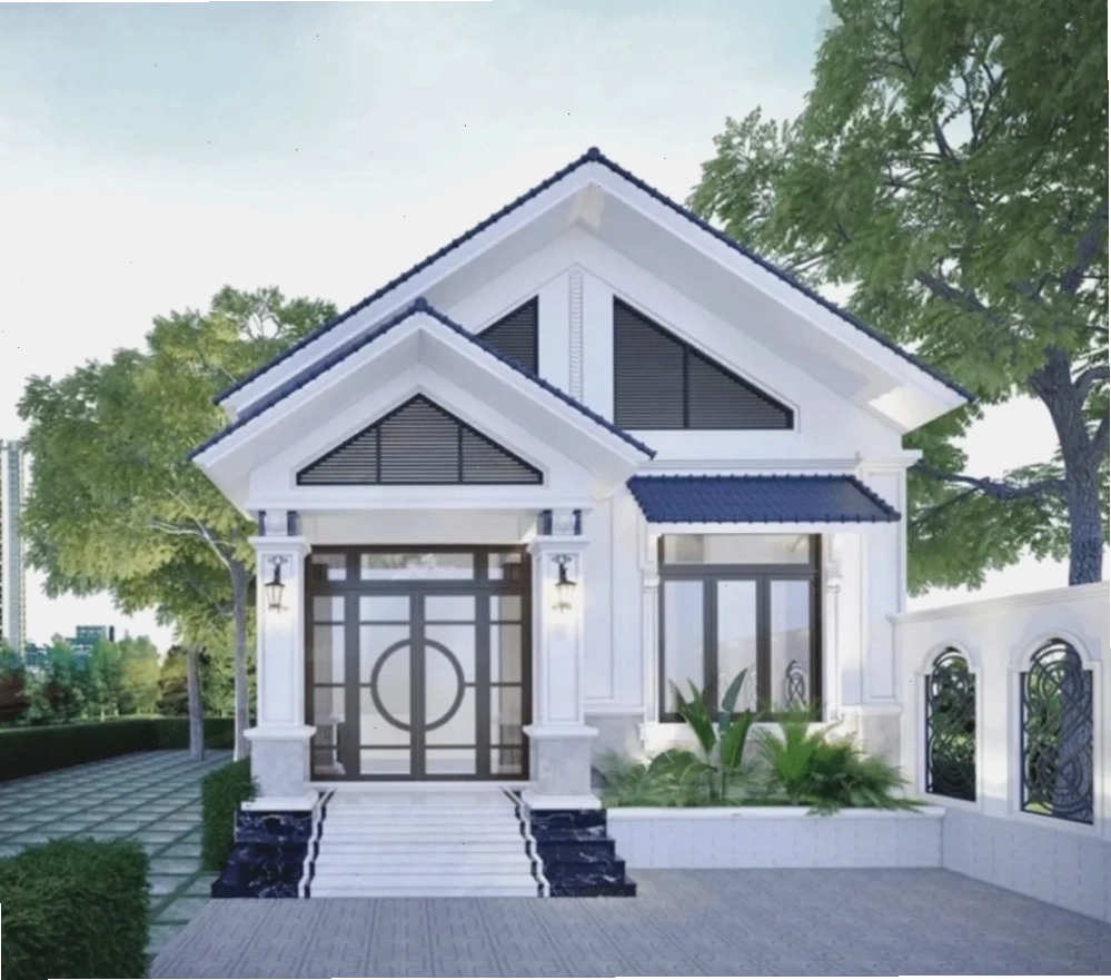 Mẫu nhà cấp 4 mái Thái hiện đại tinh tế