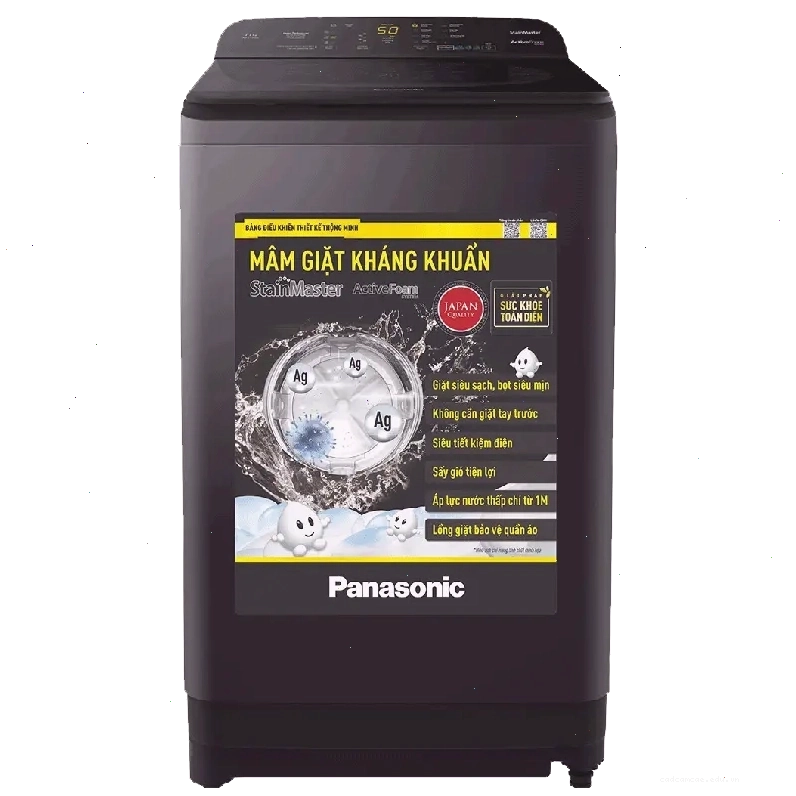 Máy giặt cửa trên Panasonic 11kg NA-FD110A9BRV với thiết kế hiện đại và công nghệ giặt sạch vượt trội