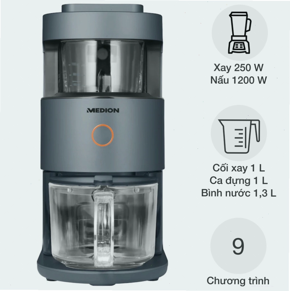 Máy làm sữa hạt Medion MD 19725 chính hãng tại Minhaus