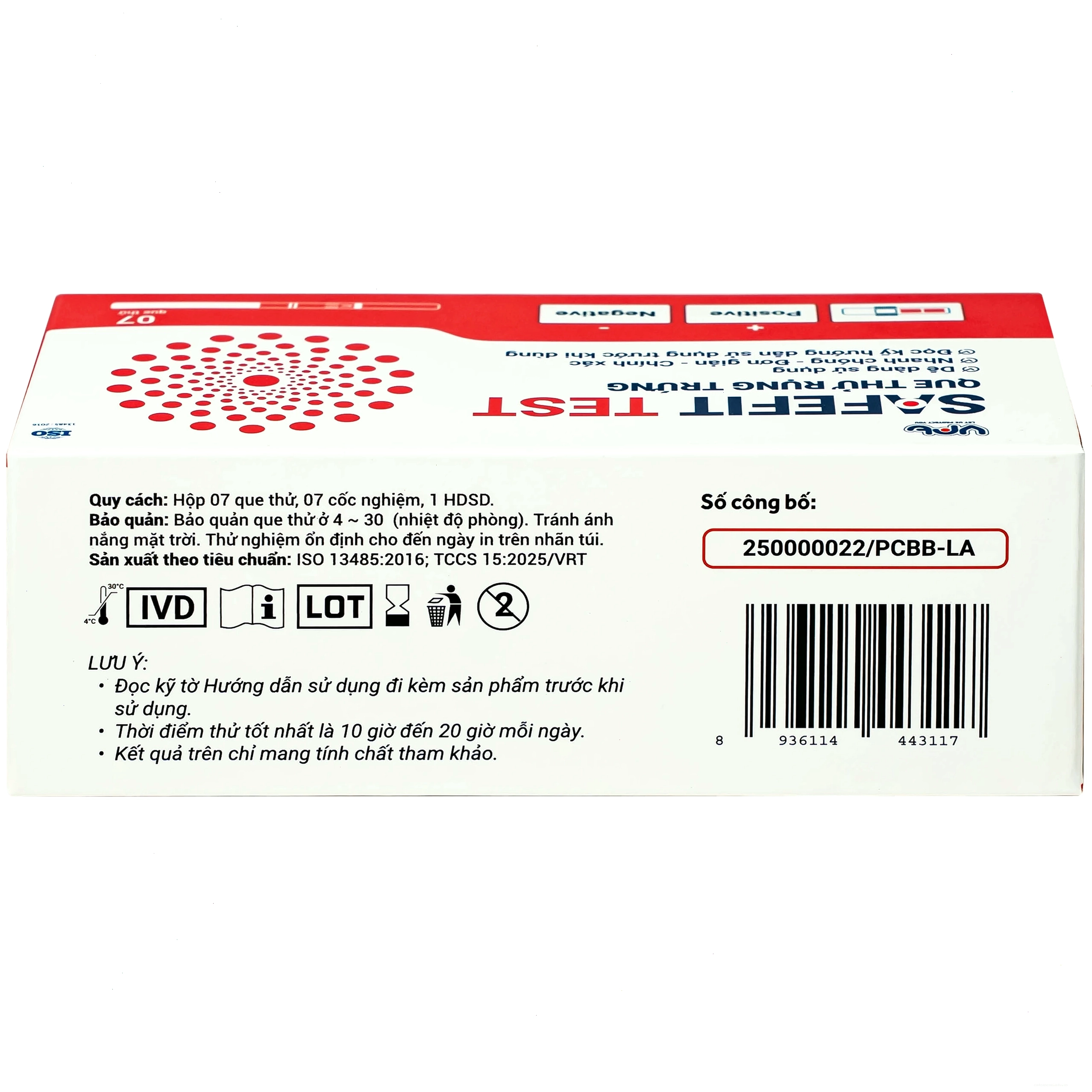 Minh họa kết quả dương tính của que thử rụng trứng Safefit test
