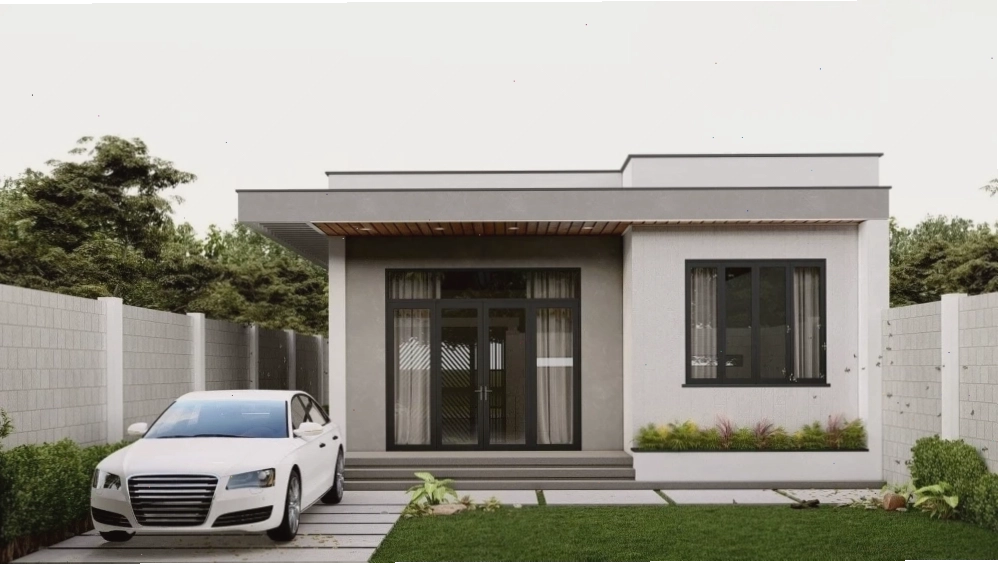 Nhà cấp 4 mái bằng với thiết kế tối giản, tinh tế