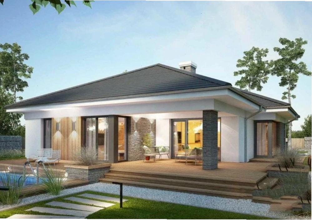Nhà cấp 4 mái Nhật hiện đại, tối giản