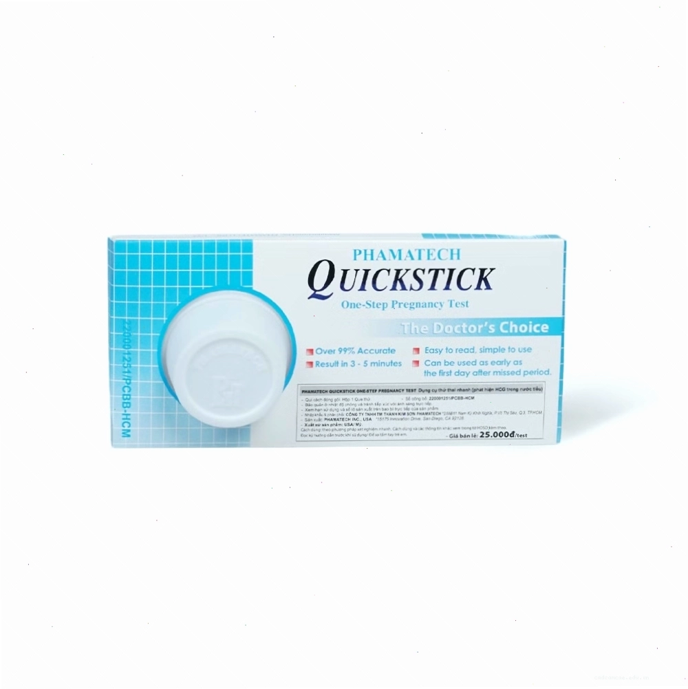 Que thử thai Quickstick hộp 1 cái, thiết kế nhỏ gọn tiện lợi