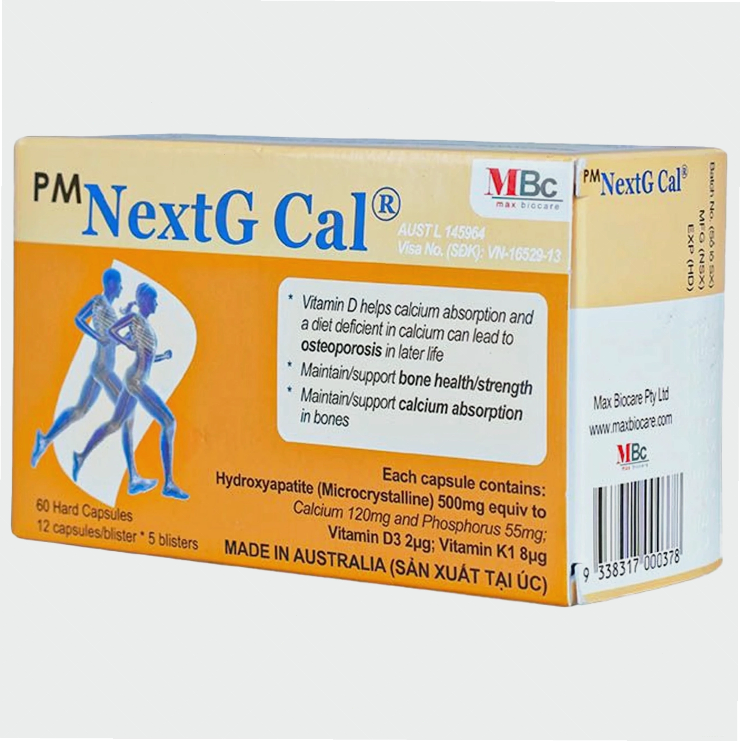 Sản phẩm thuốc NextG Cal Probiotec, bổ sung canxi và hỗ trợ điều trị loãng xương