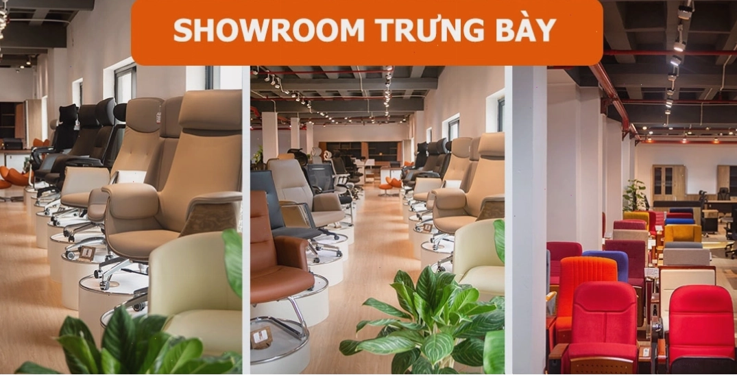 Showroom trưng bày đa dạng các mẫu ghế văn phòng Hòa Phát tại số 352 Giải Phóng, Hà Nội