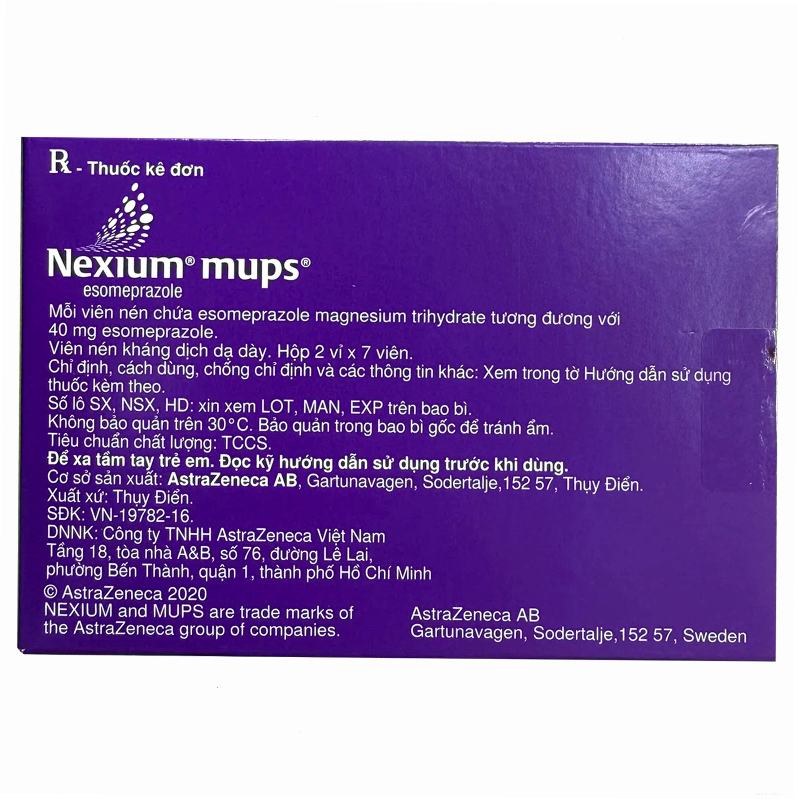 Sử dụng thuốc Nexium Mups 40mg để điều trị trào ngược dạ dày thực quản