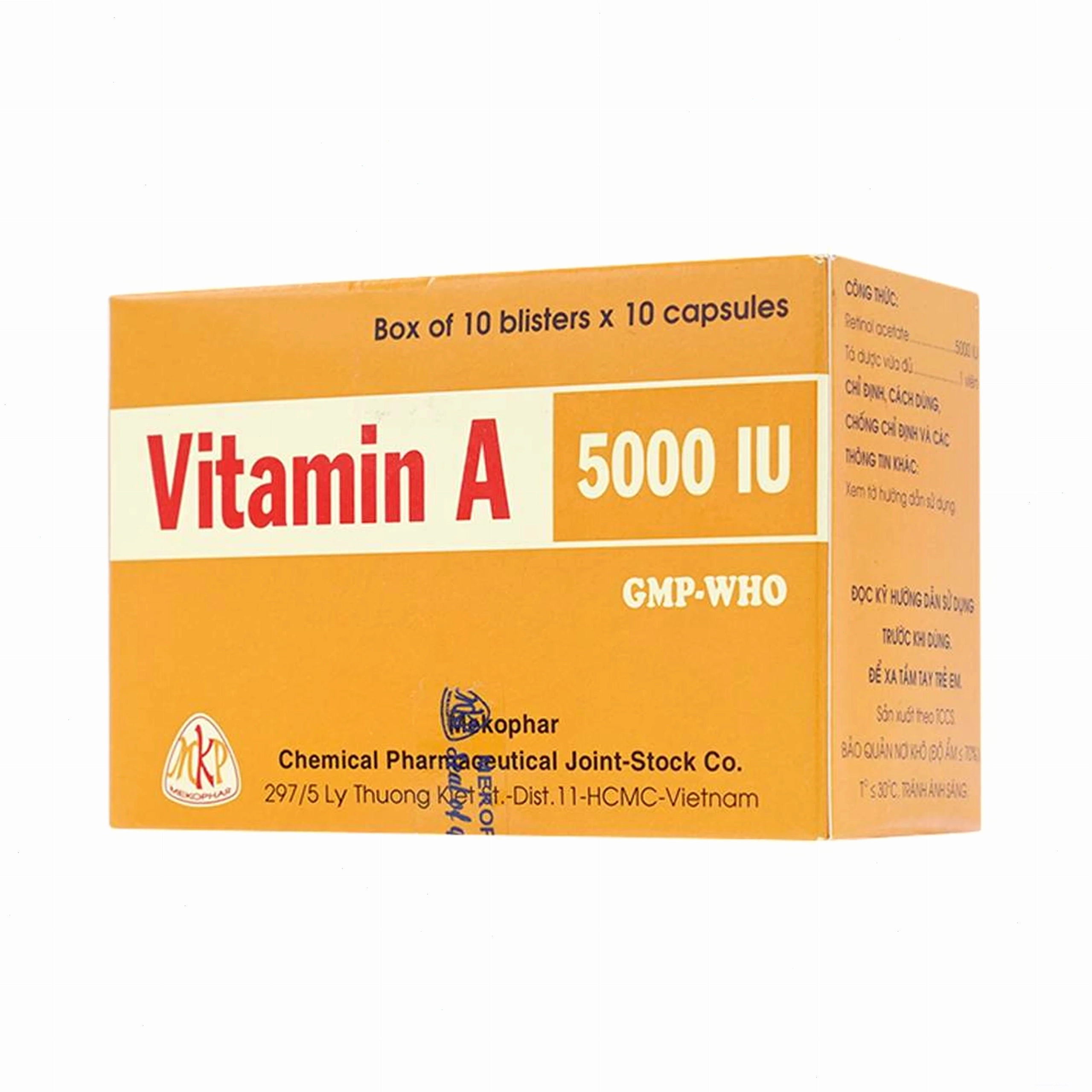 Thông tin chi tiết về thuốc Vitamin A 5000 IU Mekophar.