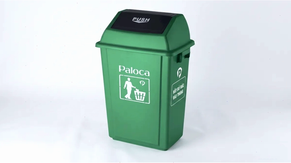 Thùng rác nhựa với thiết kế hiện đại, nhiều màu sắc lựa chọn