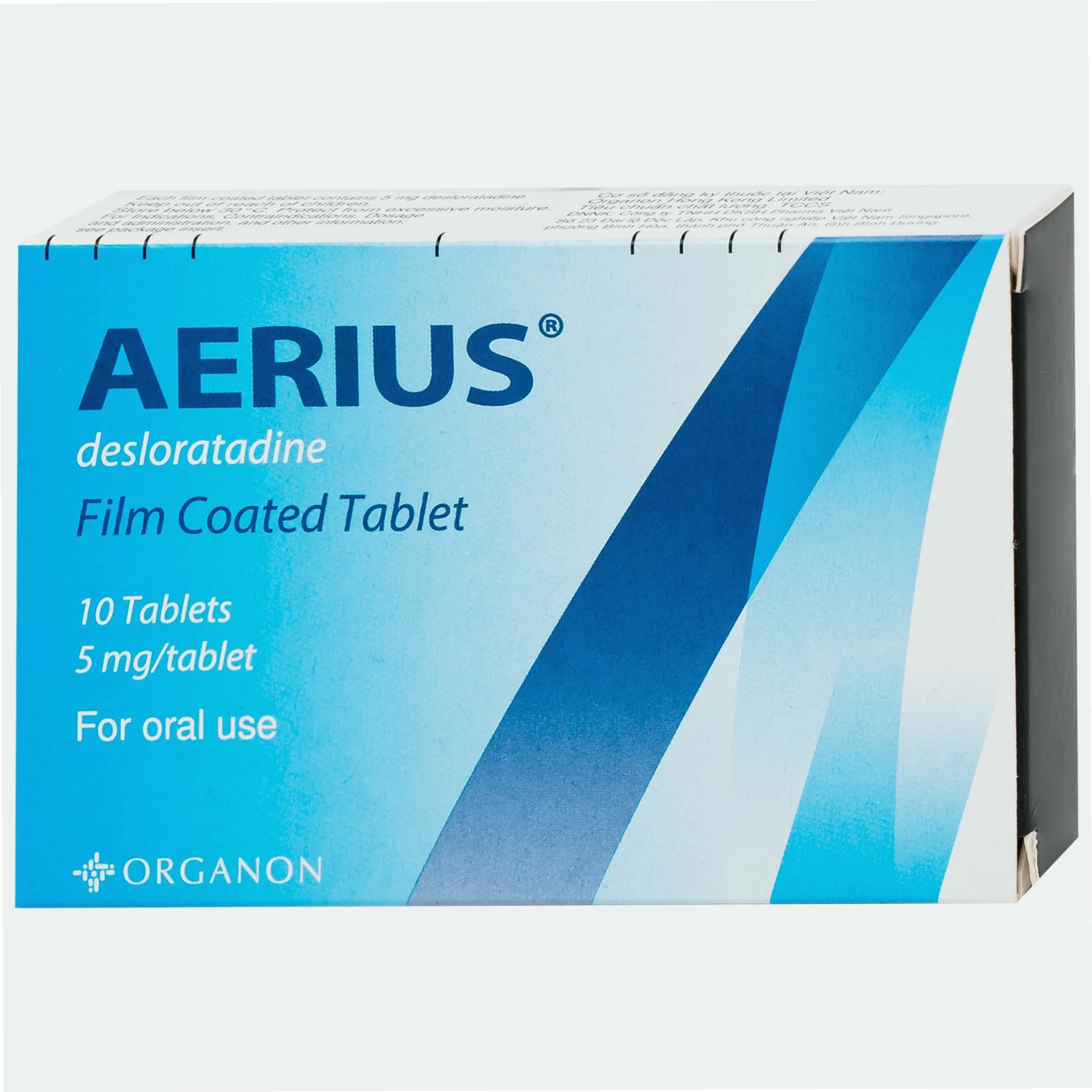 Thuốc Aerius 5mg Organon giảm viêm mũi dị ứng, mày đay (1 vỉ x 10 viên) 1