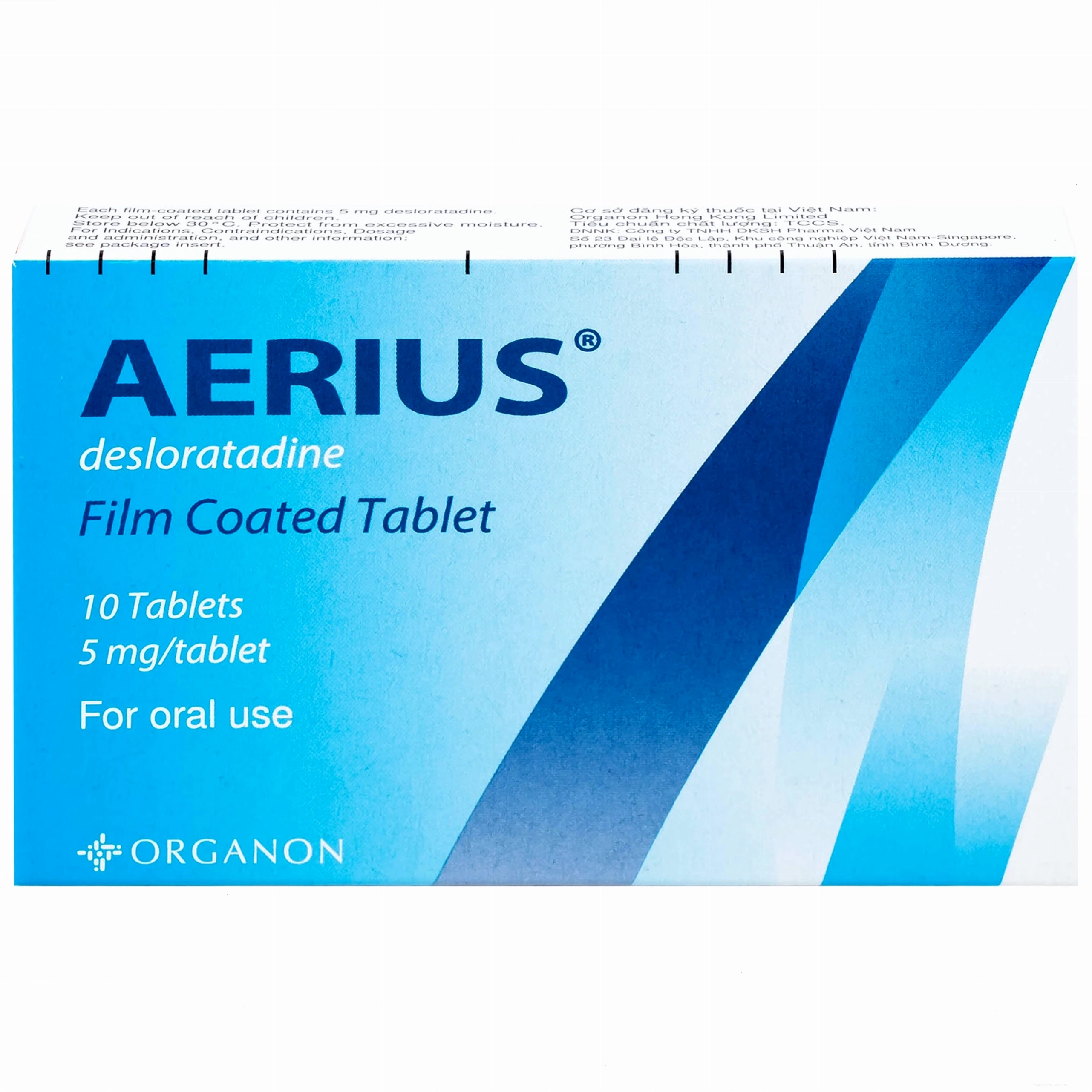 Thuốc Aerius 5mg Organon giảm viêm mũi dị ứng, mày đay (1 vỉ x 10 viên) 2
