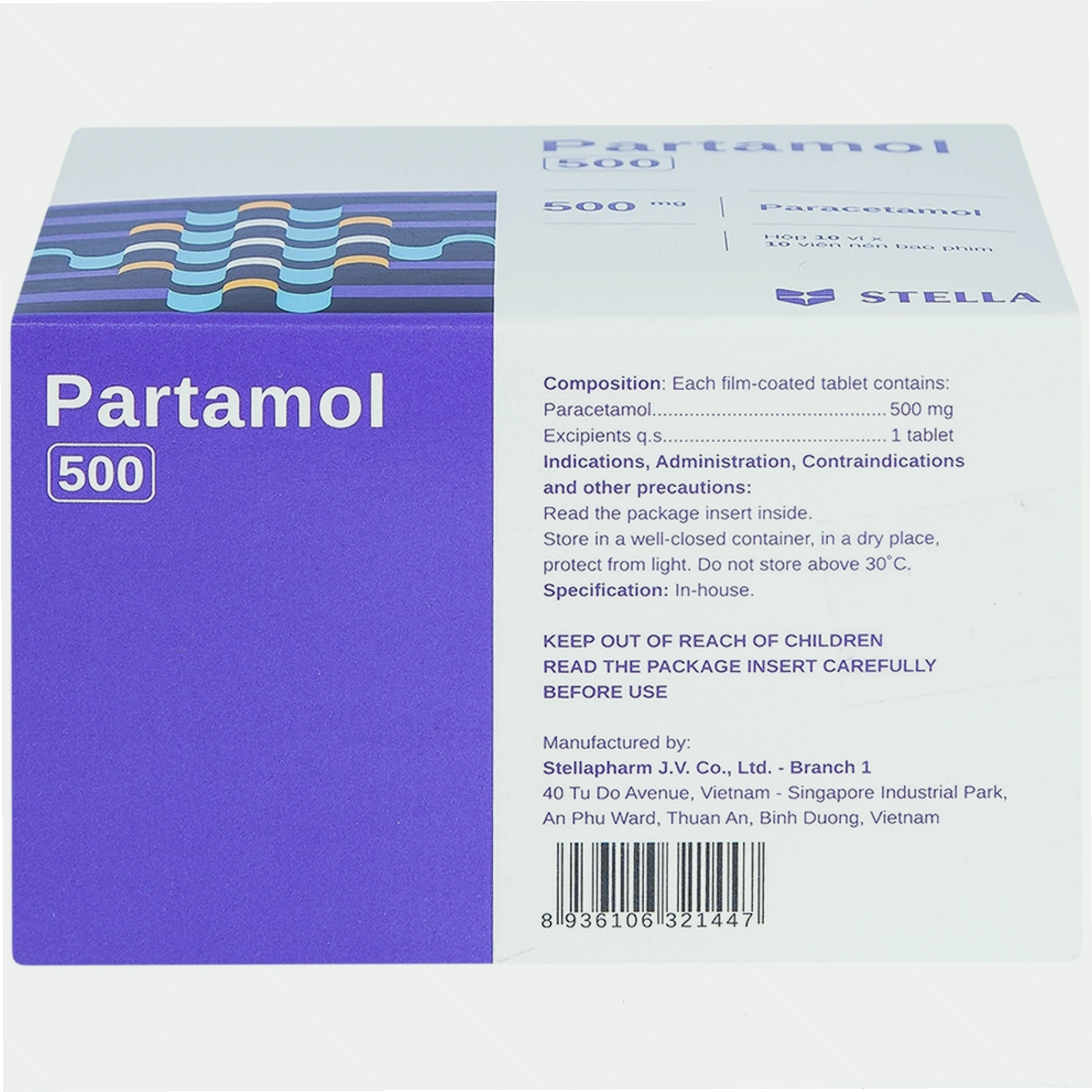 Thuốc Partamol 500 Stella điều trị đau và sốt