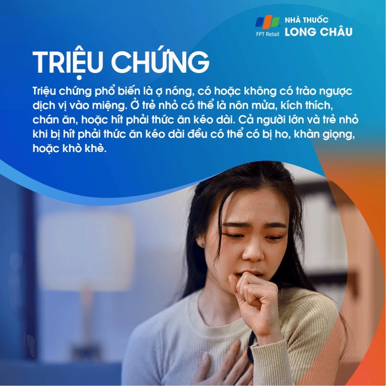 Triệu chứng trào ngược dạ dày gây ợ nóng và ho kéo dài.