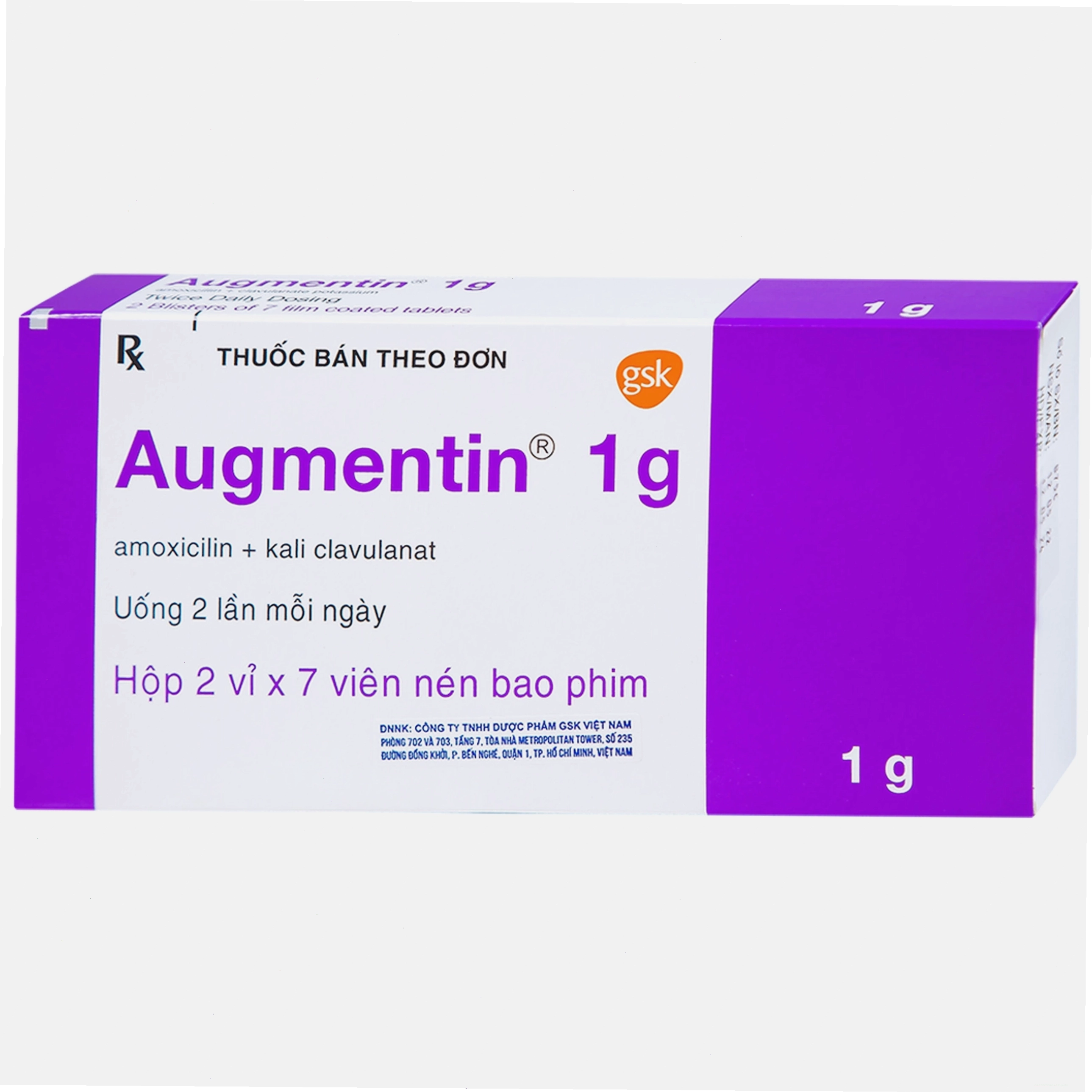 Vỉ thuốc Augmentin 1g