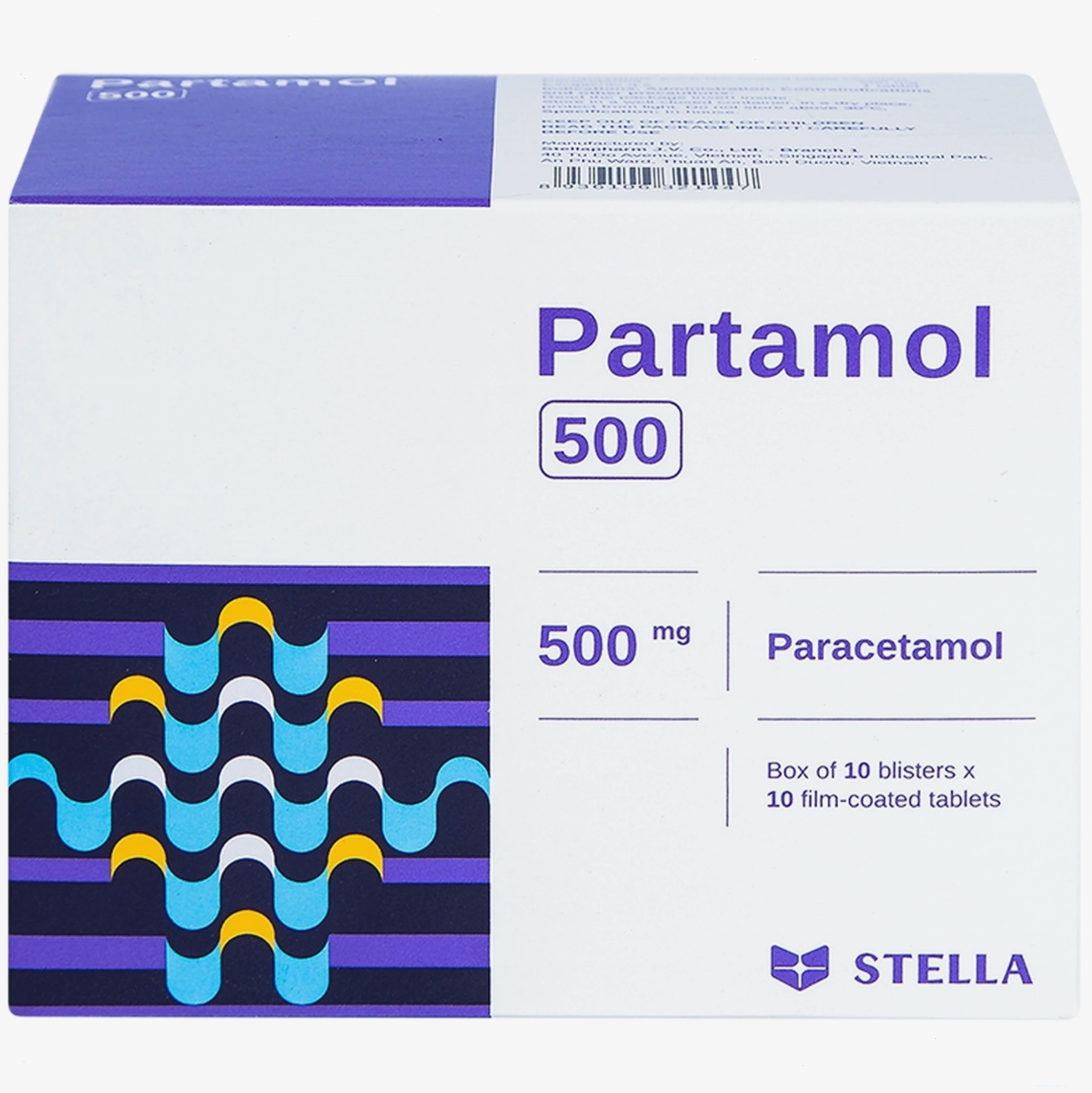 Vỉ thuốc Partamol 500 Stella