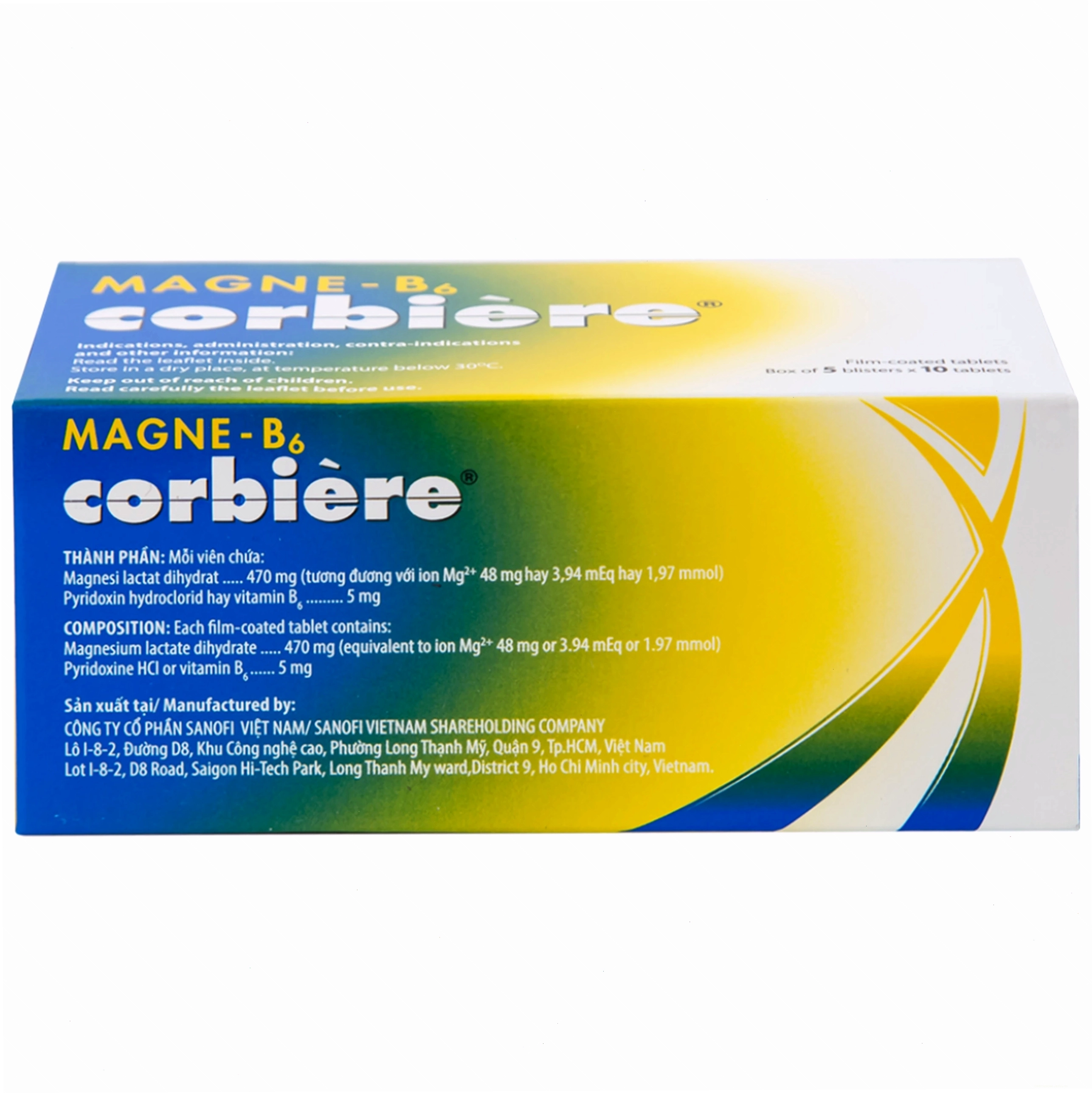 Viên nén Magne-B6 Corbiere Sanofi điều trị thiếu magnesi riêng biệt hay kết hợp