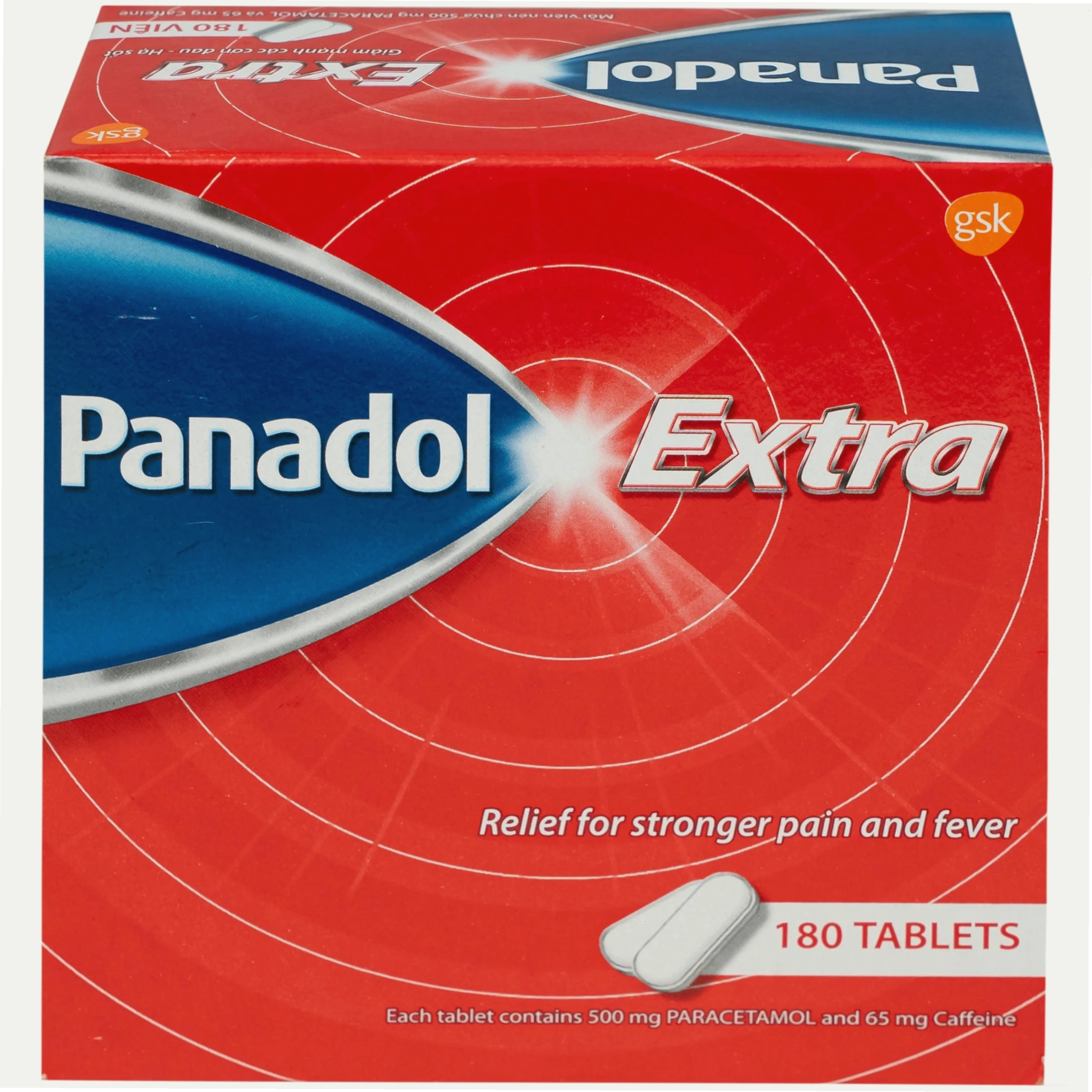 Viên nén Panadol Extra đỏ GSK giảm mạnh các cơn đau, hạ sốt, điều trị đau đầu, đau lưng