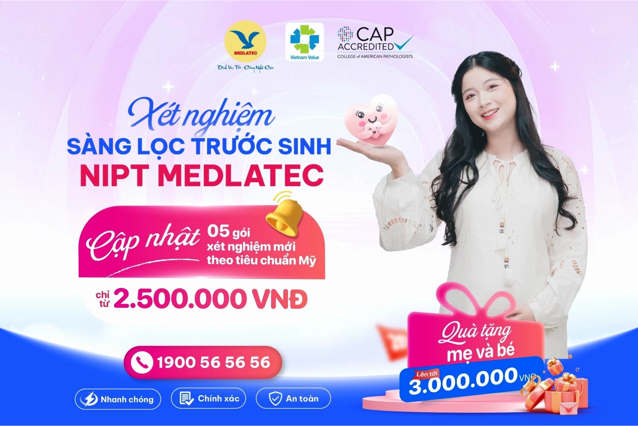 Xét nghiệm NIPT tại MEDLATEC: Nhanh chóng, chính xác, an toàn